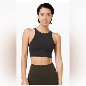lululemon Energy Bra Black High-Neck Strappy Sports Bra Sz 4